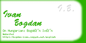 ivan bogdan business card